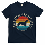 Best Dachshund Dad Ever Vintage Funny Doxie Wiener Dog Owner T-Shirt - Navy Blue