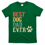 Best Dog Dad Ever Vintage Dog Daddy Retro Doggy Father T-Shirt - Irish Green