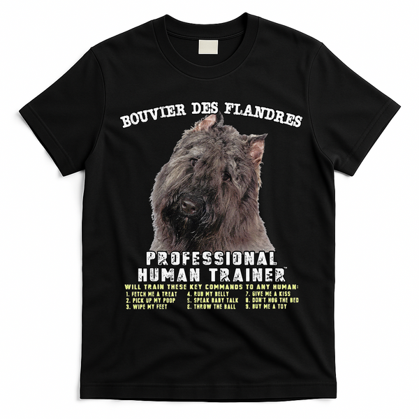Bouvier Des Flandres Professional Human Trainer Cute Dog T-Shirt - Black