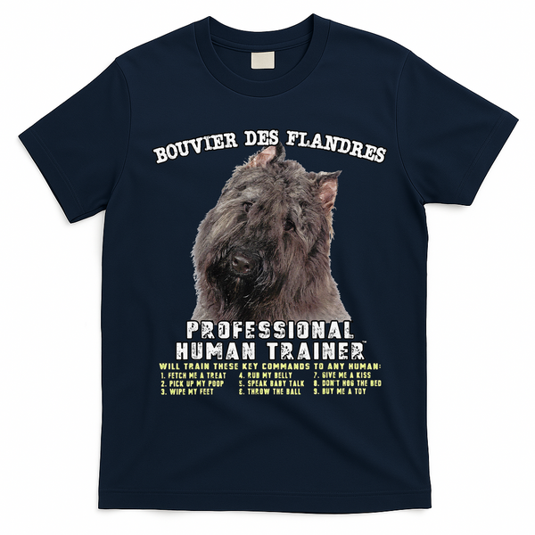 Bouvier Des Flandres Professional Human Trainer Cute Dog T-Shirt - Navy Blue