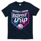 Baseball Drip For Ice Cream Drip Respect The Drip T-Shirt - Navy