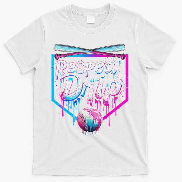 Baseball Drip For Ice Cream Drip Respect The Drip T-Shirt - White
