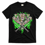 Baseball Drip For Boy Ice Cream Dripping Boy Baseball Camo  T-Shirt - Black