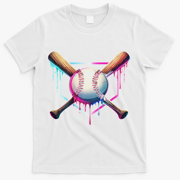 Baseball Drip For Ice Cream Respect The Drip T-Shirt - White