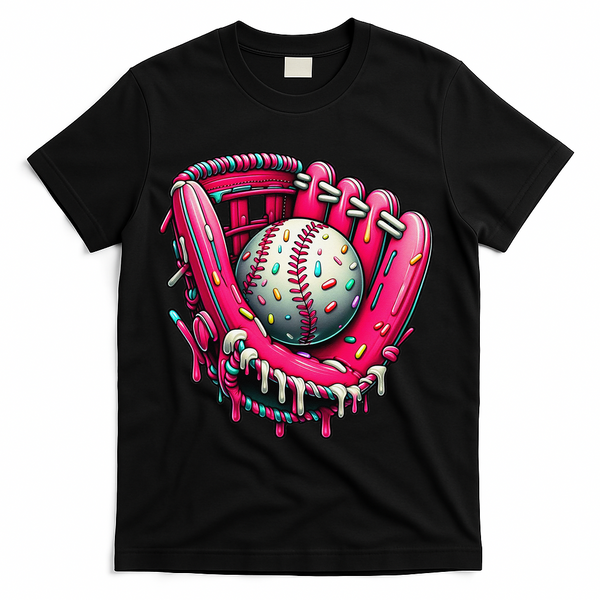 Baseball Drip For Ice Cream Drip Baseball T-Shirt - Black