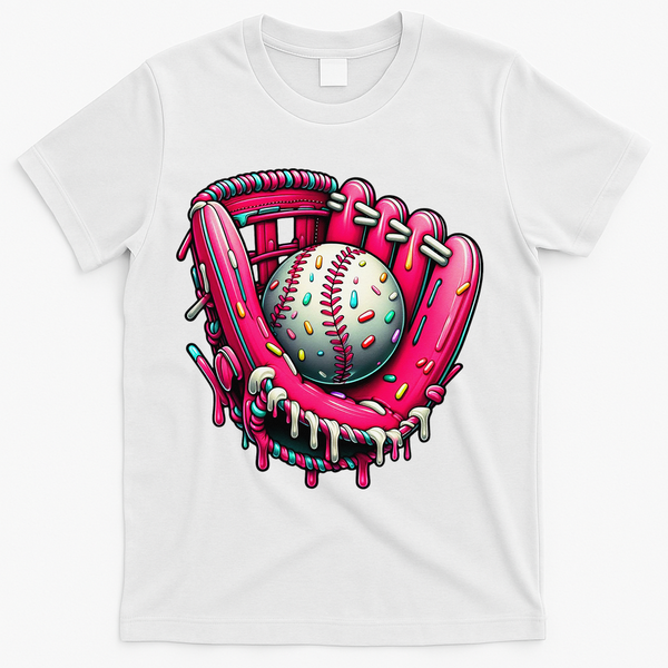 Baseball Drip For Ice Cream Drip Baseball T-Shirt - White