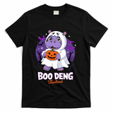 Boo Deng Halloween Costume Cute Baby Hippo Moo Deng Funny T-Shirt - Black
