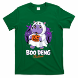 Boo Deng Halloween Costume Cute Baby Hippo Moo Deng Funny T-Shirt - Green