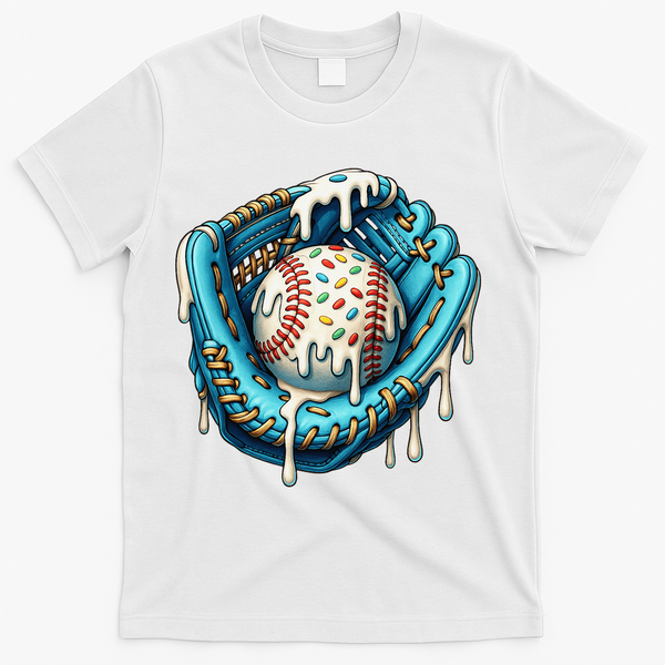 Baseball Drip Home Plate Ice Cream Respect The Drip T-Shirt - White
