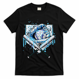 Baseball Drip Ice Cream Drip Baseball  T-Shirt - Black