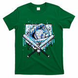 Baseball Drip Ice Cream Drip Baseball  T-Shirt - Green