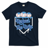 Baseball Drip Ice Cream Drip Respect The Drip T-Shirt - Navy