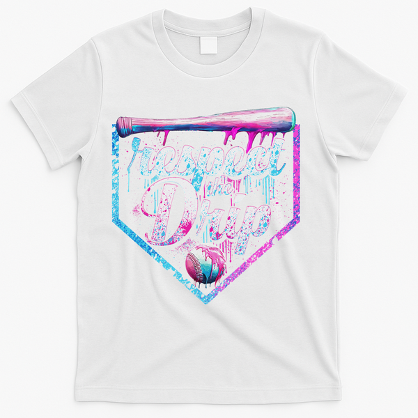 Baseball Drip Ice Cream Dripping Respect The Drip  T-Shirt - White