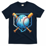 Baseball Dripping Ice Cream Drip Baseball T-Shirt - Navy