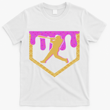 Baseball Drip Ice Cream Sprinkles T-Shirt - White