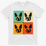 Bostie Dog Lover Gift Funny Boston Terrier With Sunglasses T-Shirt - White