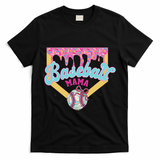 Baseball Drip Mama Ice Cream Drip Baseball Mom T-Shirt - Black
