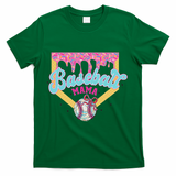 Baseball Drip Mama Ice Cream Drip Baseball Mom T-Shirt - Green