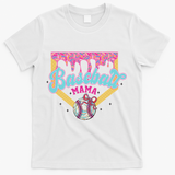 Baseball Drip Mama Ice Cream Drip Baseball Mom T-Shirt - White