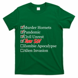 Funny Birthday In Quarantine Checklist 50th Birthday T-Shirt - Green