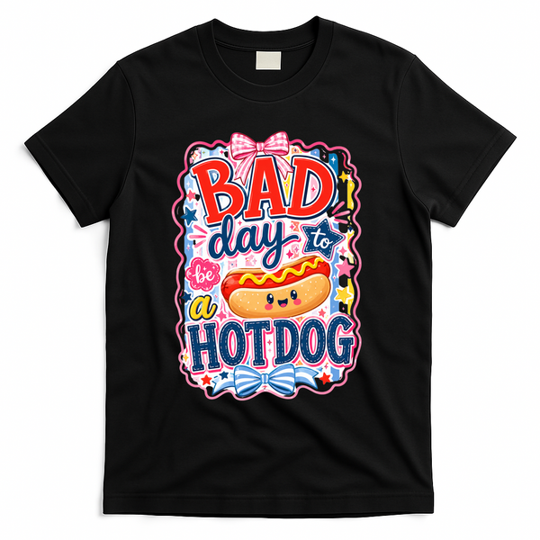 Bad Day To Be A Hotdog T-Shirt - Black