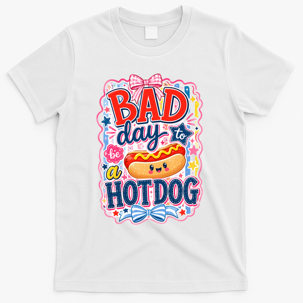 Bad Day To Be A Hotdog T-Shirt - White