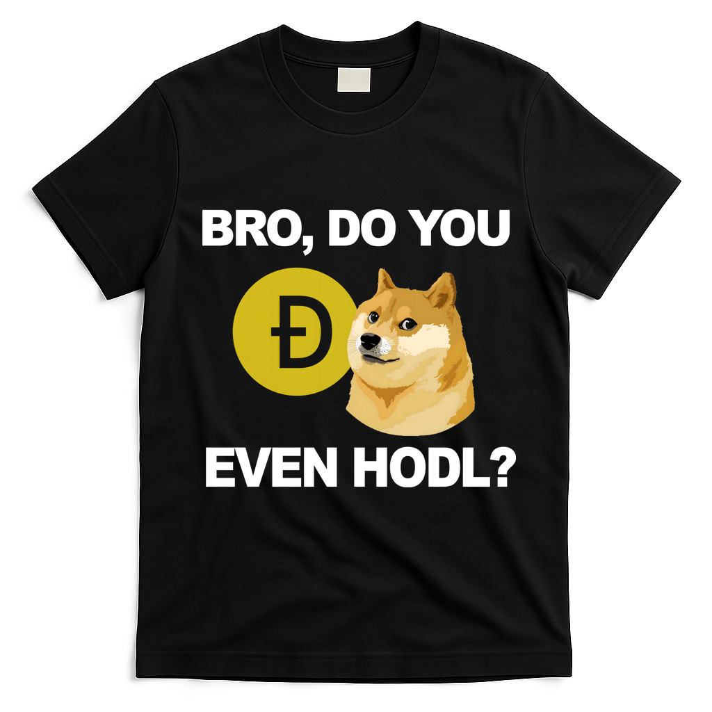 Bro Do You Even Hodl Funny Doge Coin Crypto T-Shirt - Black