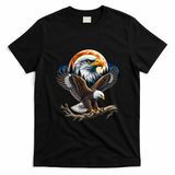 Bald Eagle Forest Moon Wildlife Bird Of Prey T-Shirt - Black