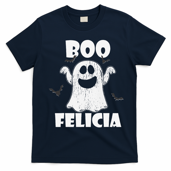 Bye Felicia BOO FELICIA Funny Halloween Ghost T-Shirt - Navy Blue