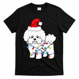 Bichon Frise Christmas Light Funny Dog Lover Gift T-Shirt - Black