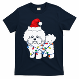 Bichon Frise Christmas Light Funny Dog Lover Gift T-Shirt - Navy Blue