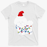 Bichon Frise Christmas Light Funny Dog Lover Gift T-Shirt - White