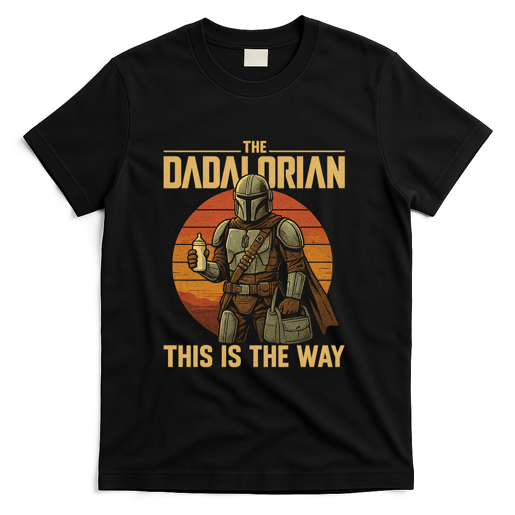 Best Fathers Day Dad The Dadalorian T-Shirt - Black