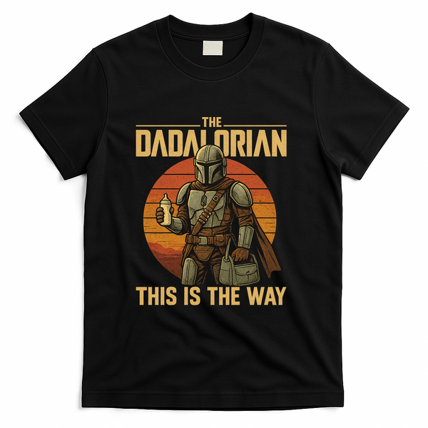 Best Fathers Day Dad The Dadalorian T-Shirt - Black