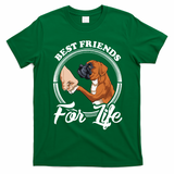 Best Friends For Life Funny Boxer Dog T-Shirt - Irish Green