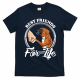 Best Friends For Life Funny Boxer Dog T-Shirt - Navy Blue