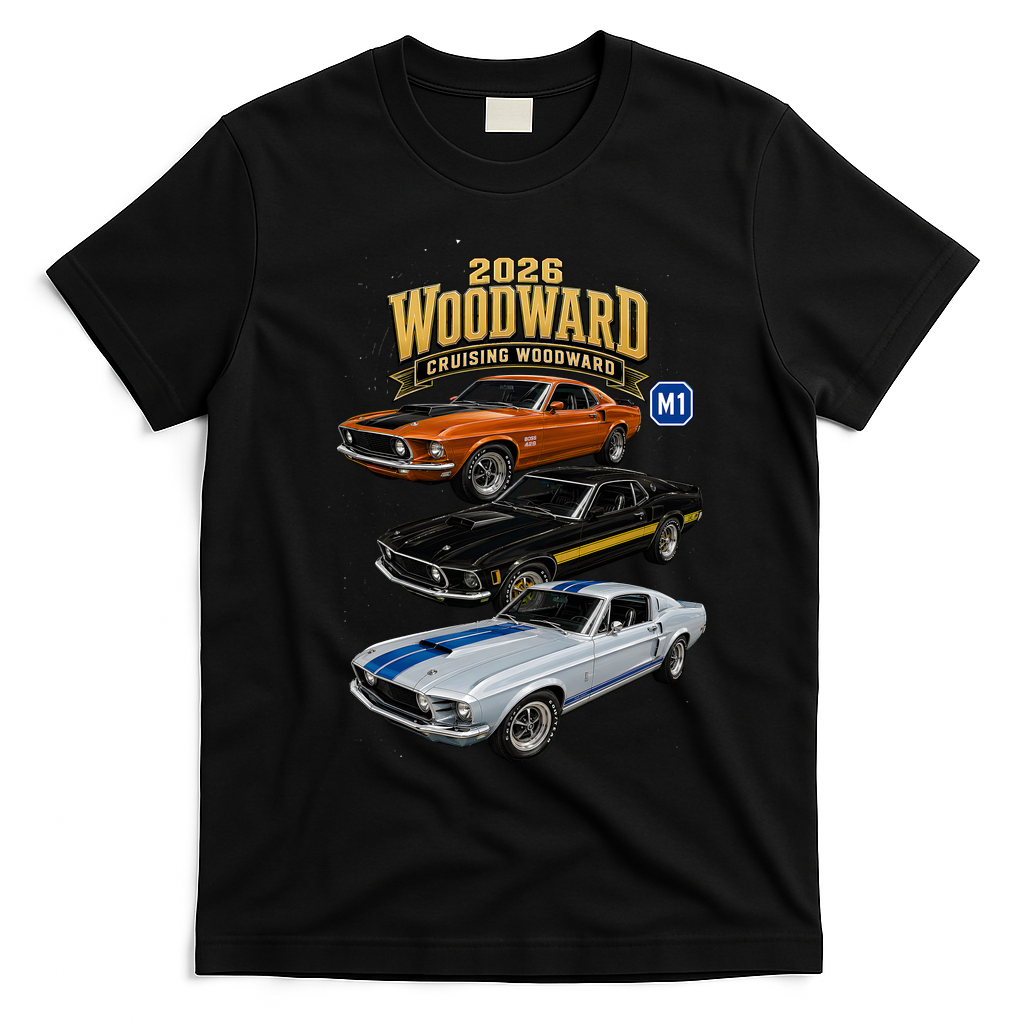 Built For Glory At 2026 Woodward Ave M1 T-Shirt - Black