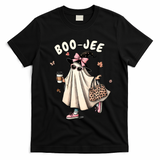 Boojee Funny Halloween Boujee Shopping Ghost Fall T-Shirt - Black