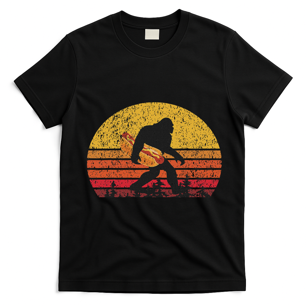 Bigfoot For Women & Hot Dog T-Shirt - Black