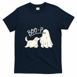Boo-P Ghost Dog Nose Boop Halloween Costume T-Shirt - Navy Blue