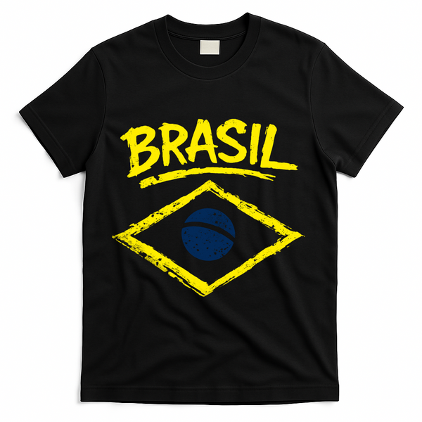 Brasil Graphic Fag Soccer Lovers And Fans T-Shirt - Black