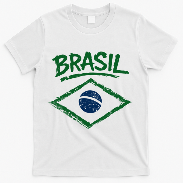Brasil Graphic Fag Soccer Lovers And Fans T-Shirt - White