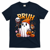 Bruh Ghost Halloween Cute Ghost Trick Or Treat T-Shirt - Navy Blue