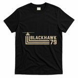Black Hawk 79 Helicopter Retro T-Shirt - Black