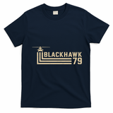 Black Hawk 79 Helicopter Retro T-Shirt - Navy Blue