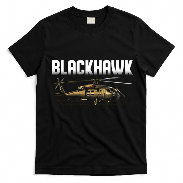 Blackhawk Helicopter Aircraft T-Shirt - Black