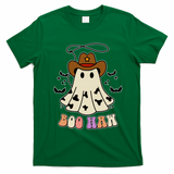 Boo Haw Ghost Western Cowboy Cowgirl Halloween T-Shirt - Irish Green