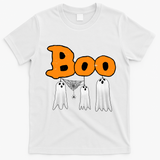 Boo Hanging Ghost Cute Funny Halloween Party T-Shirt - White