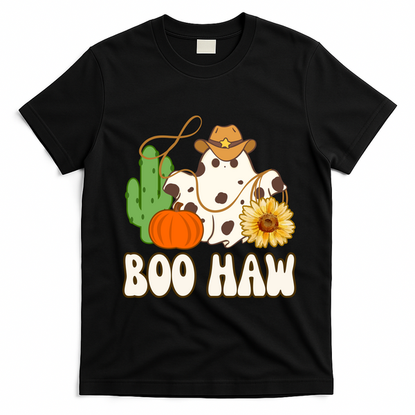 Boo Haw Halloween Country T-Shirt - Black