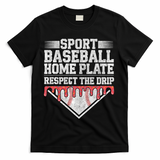 Baseball Home Plate Drip For Who Respect The Drip Ice Cream T-Shirt - Black
